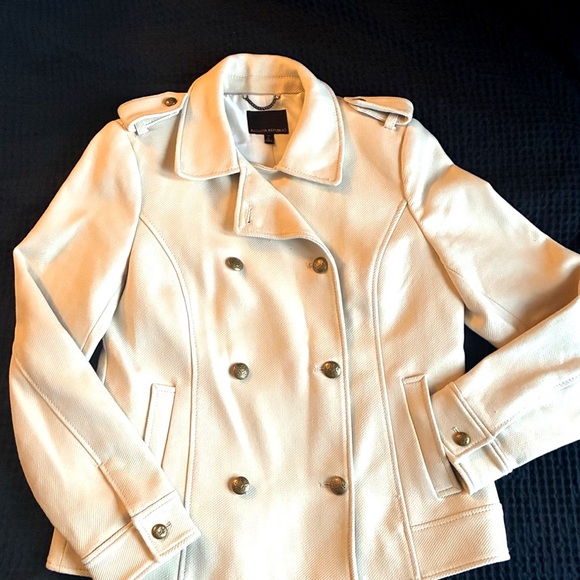 Banana Republic Jackets & Blazers - Banana Republic Cream Double-Breasted Peacoat Jacket
